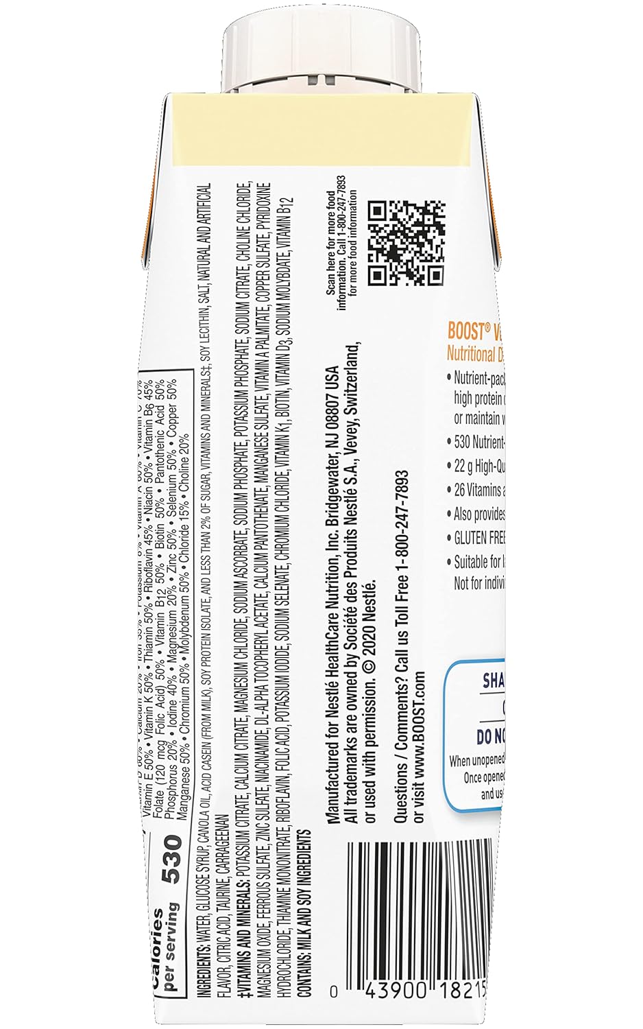 Boost Very High Calorie Nutritional Drink， Very Vanilla ， 8 FL OZ (Pack of 12) - Image 6